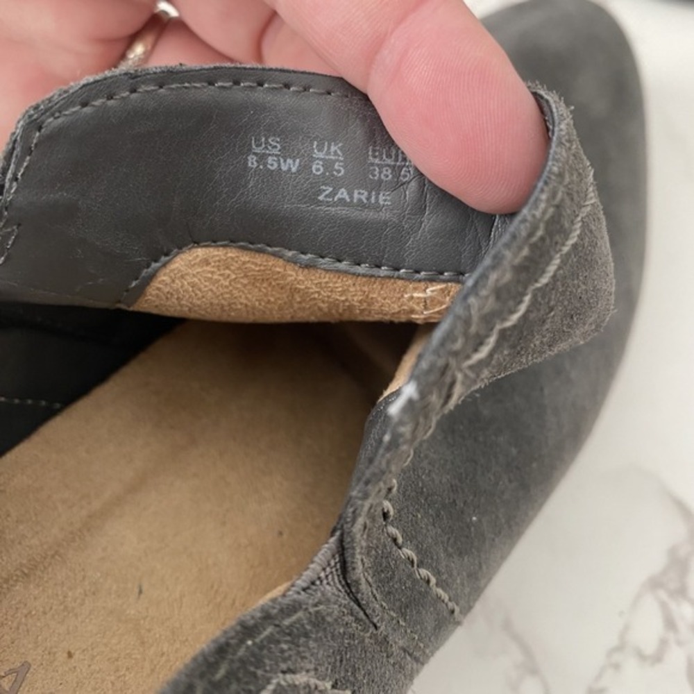 Naturalizer Zarie Ankle Boots 8.5 W Grey Suede Mid Heel Western Bootie - Picture 10 of 15